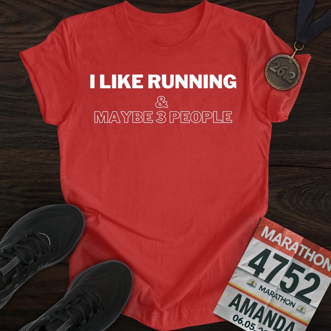 Printify T-Shirt Heather Red / S I Like Running T-Shirt