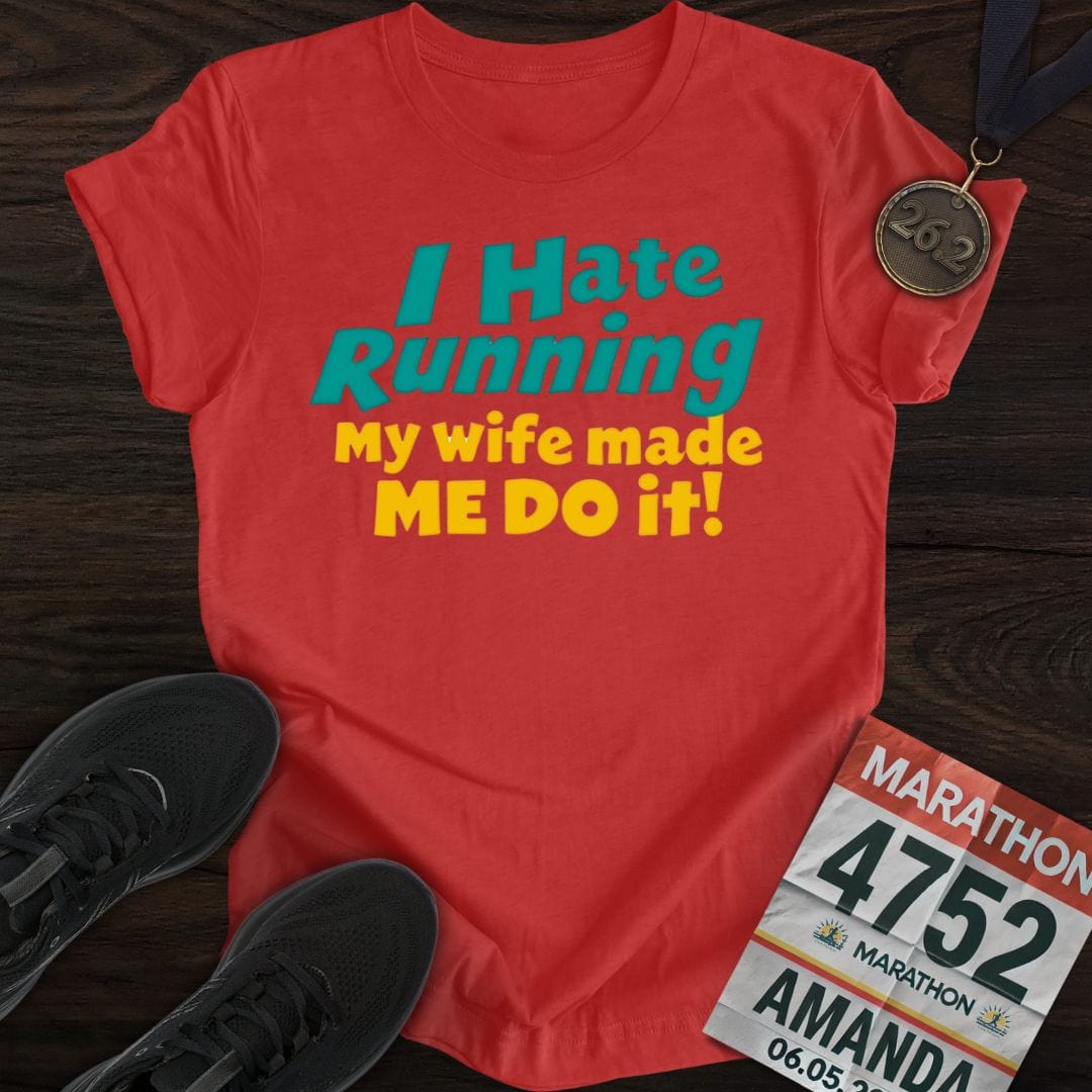 Printify T-Shirt Heather Red / S I Run For My Wife T-shirt