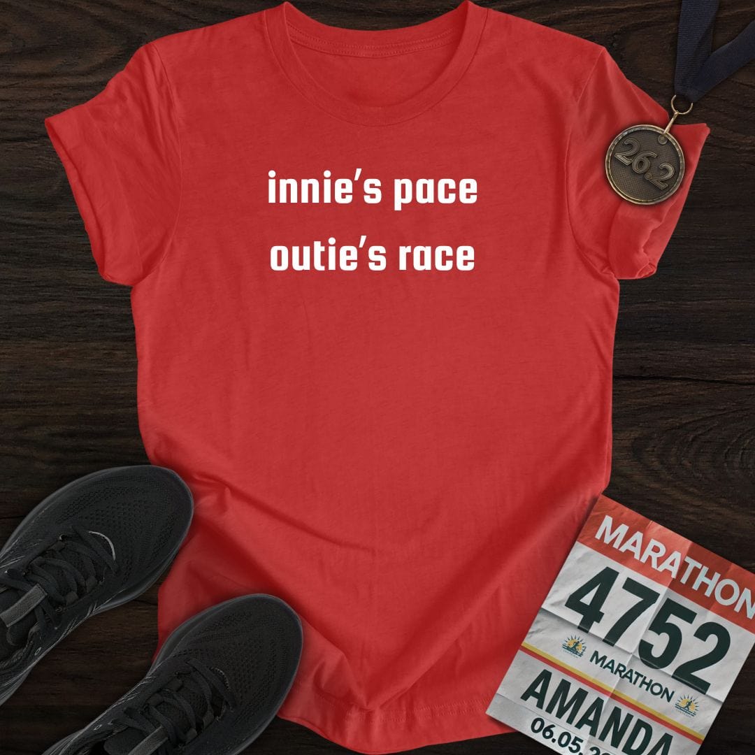 Printify T-Shirt Heather Red / S Innie’s Pace, Outie’s Race T-shirt