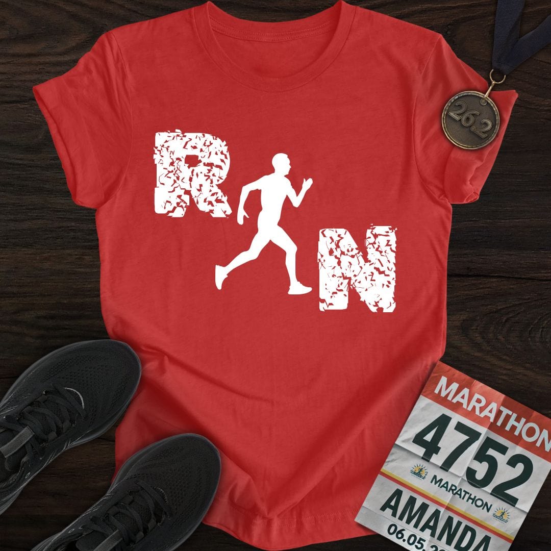 Printify T-Shirt Heather Red / S Just Run, Man T-Shirt