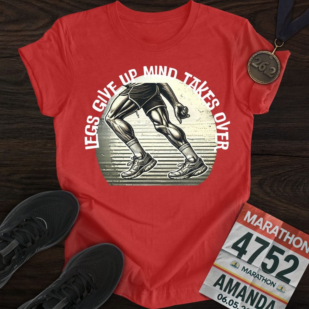 Printify T-Shirt Heather Red / S Legs Give Up T-Shirt