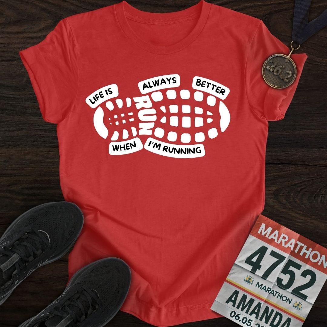 Printify T-Shirt Heather Red / S Life Always Better T-Shirt