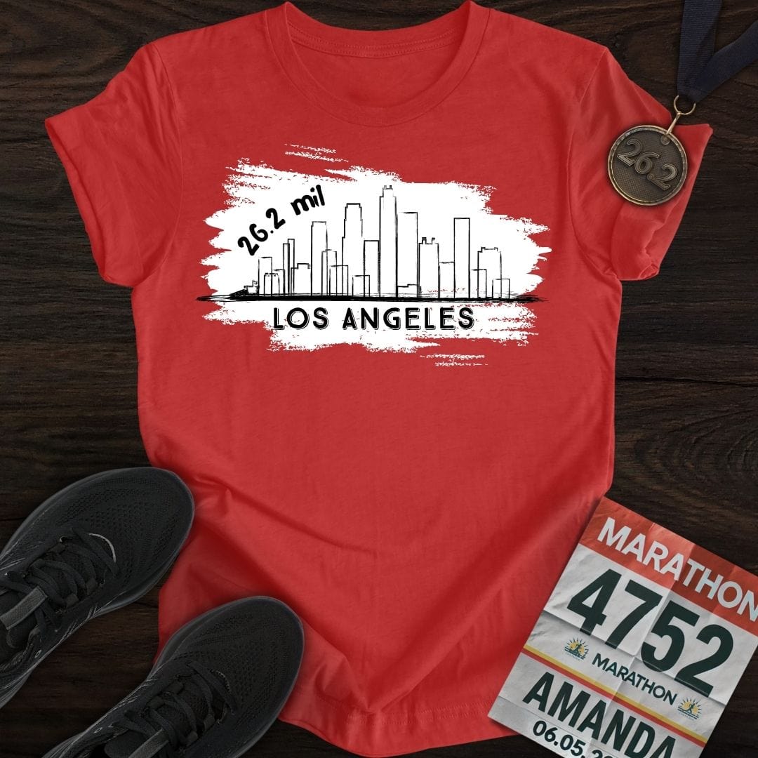 Printify T-Shirt Heather Red / S Los Angeles 26.2 T-shirt