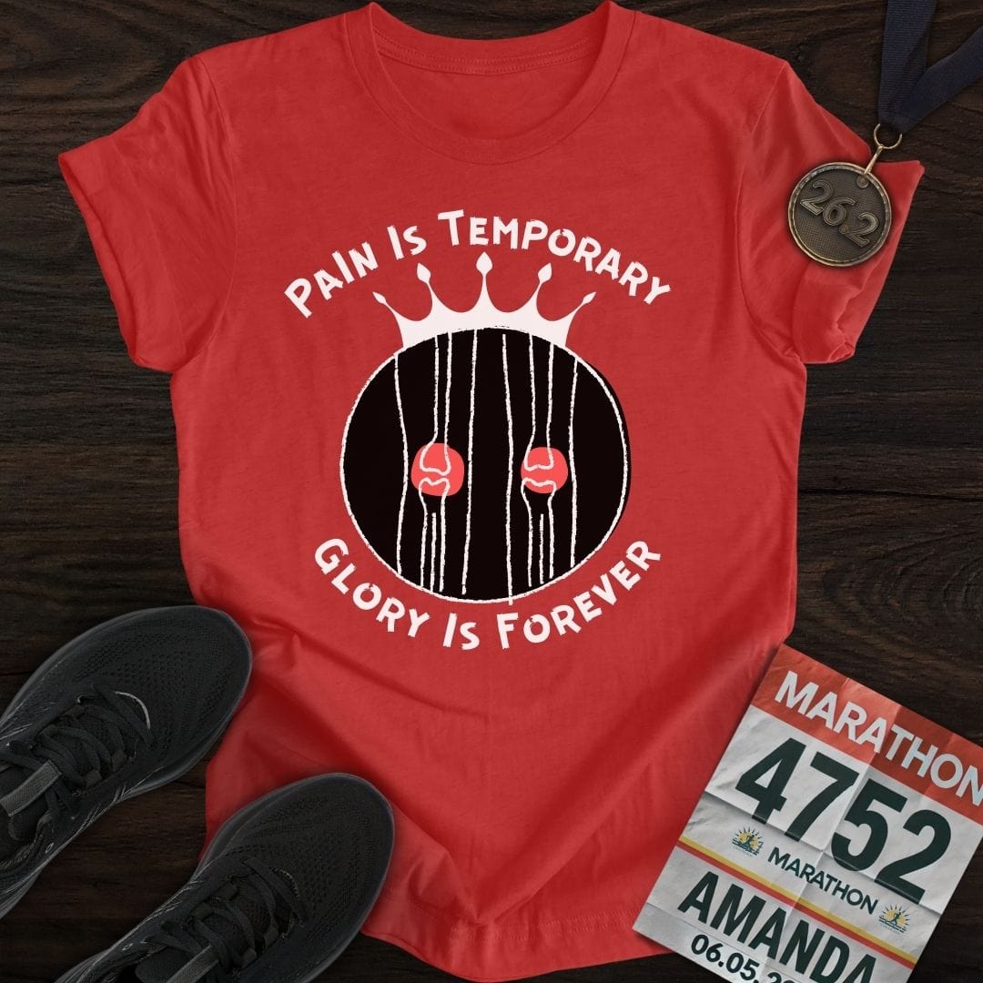 Printify T-Shirt Heather Red / S Pain Is Temporary Glory Is Forever T-Shirt