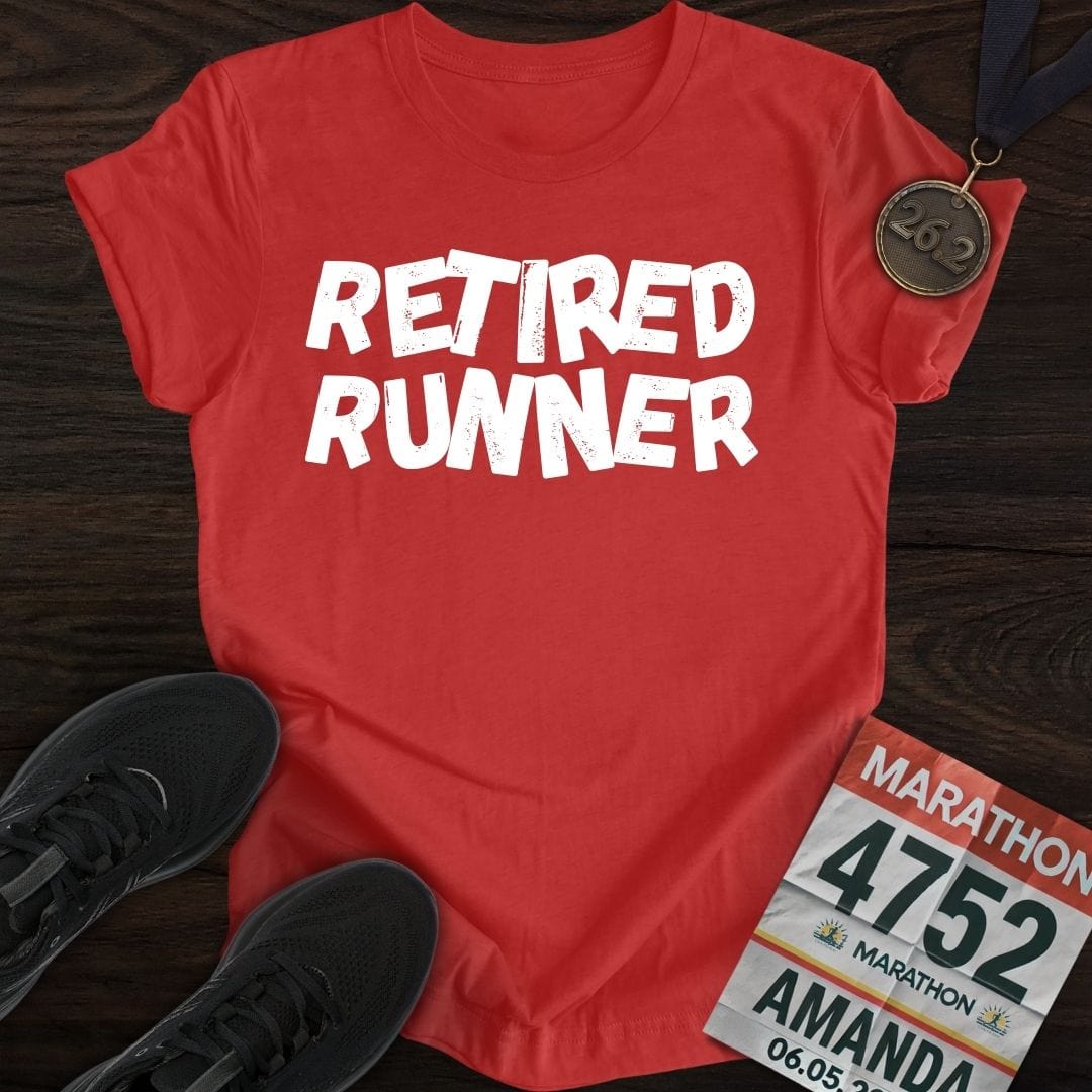 Printify T-Shirt Heather Red / S Retired Runner T-shirt