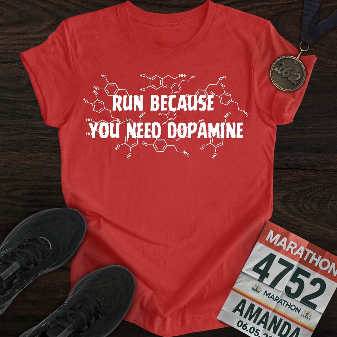 Printify T-Shirt Heather Red / S Run Because You Need DopamineT-shirt