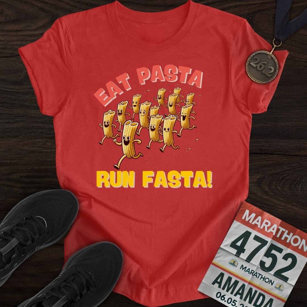 Printify T-Shirt Heather Red / S Run Fasta T-Shirt