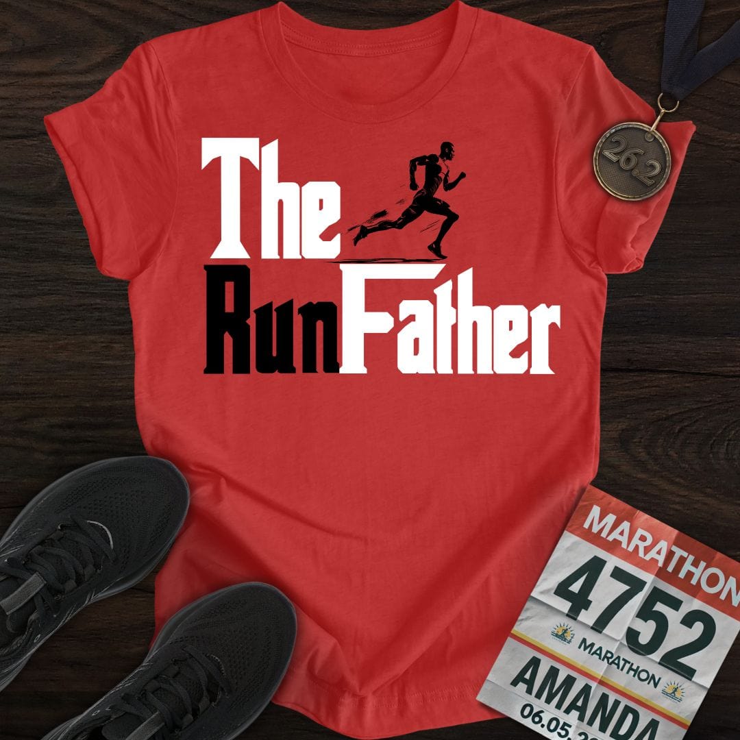 Printify T-Shirt Heather Red / S Run Father Run!
