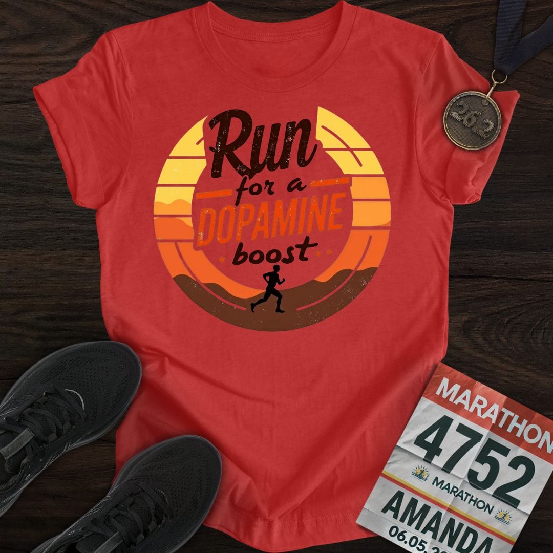 Printify T-Shirt Heather Red / S Run For a Dopamine Boost T-shirt