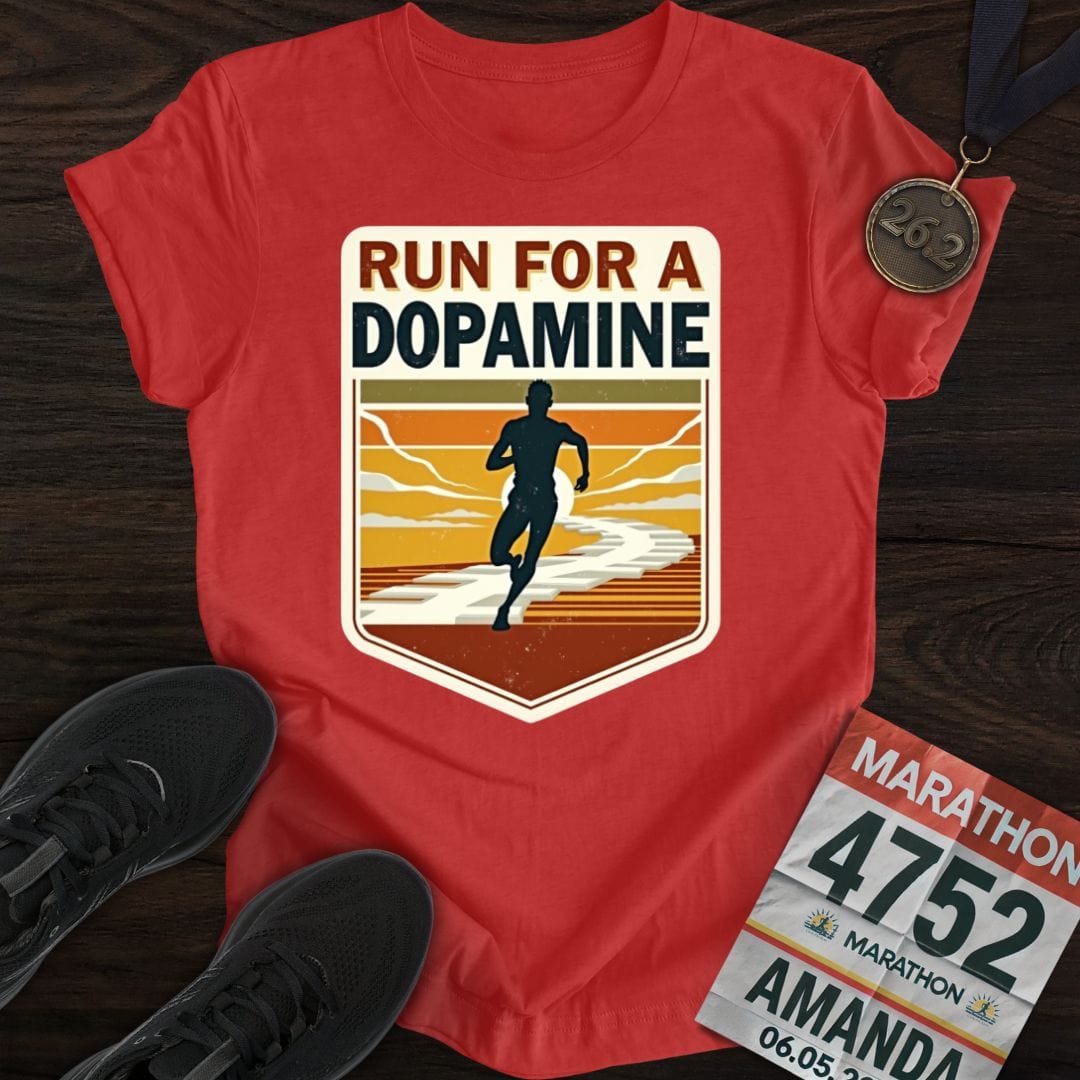 Printify T-Shirt Heather Red / S Run For A Dopamine T-shirt