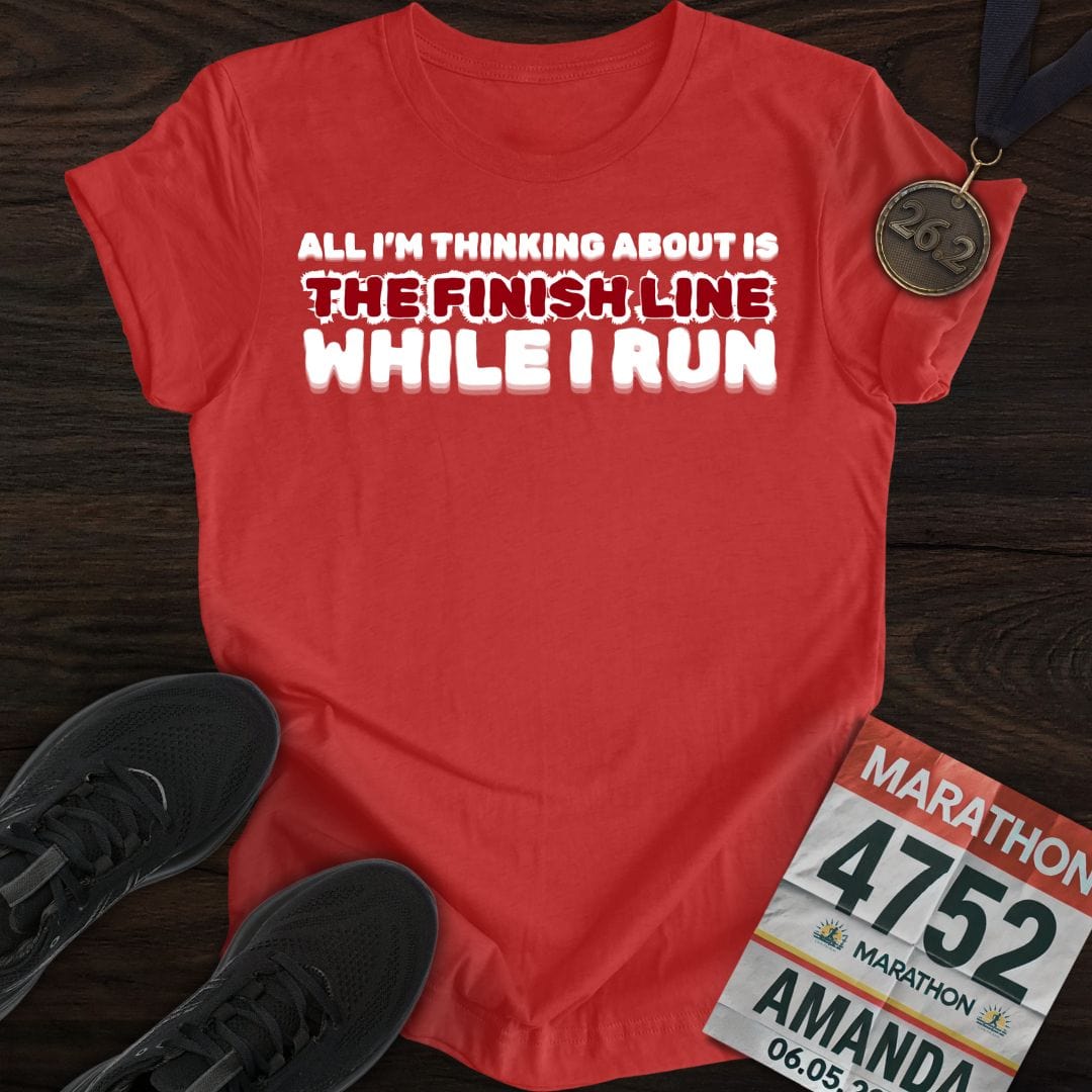 Printify T-Shirt Heather Red / S Run For The Finish T-shirt