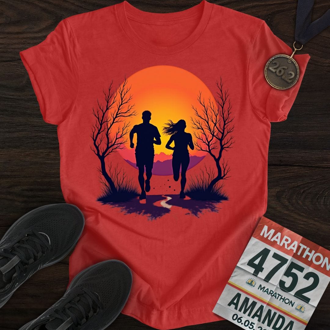Printify T-Shirt Heather Red / S Run In Nature T-shirt