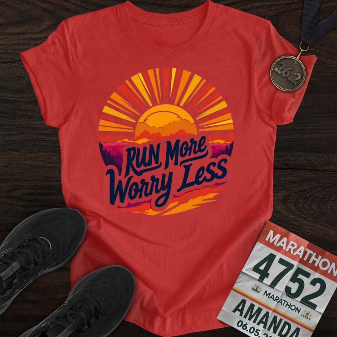 Printify T-Shirt Heather Red / S Run More, Move More T-shirt