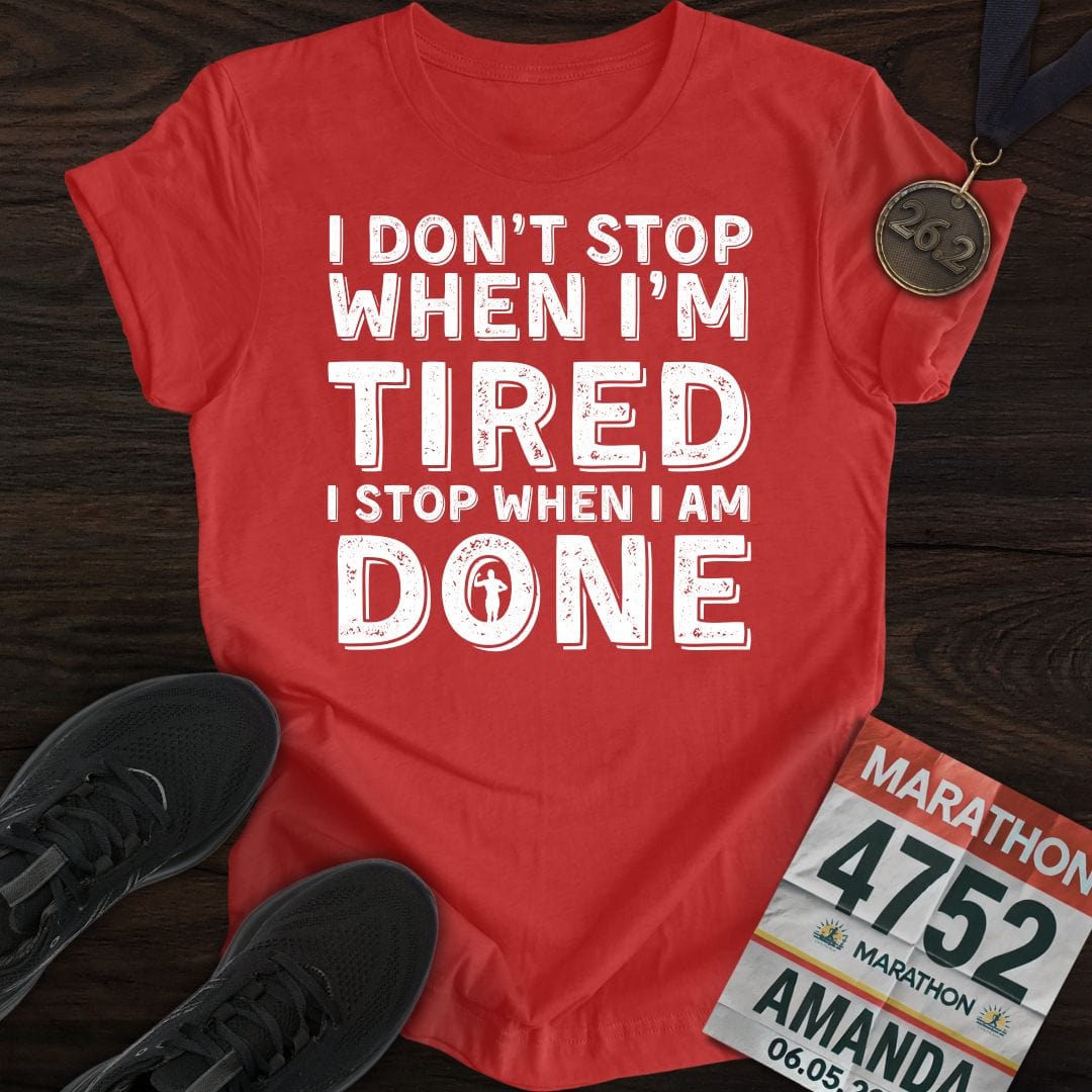 Printify T-Shirt Heather Red / S Run ‘Til It’s Done T-shirt