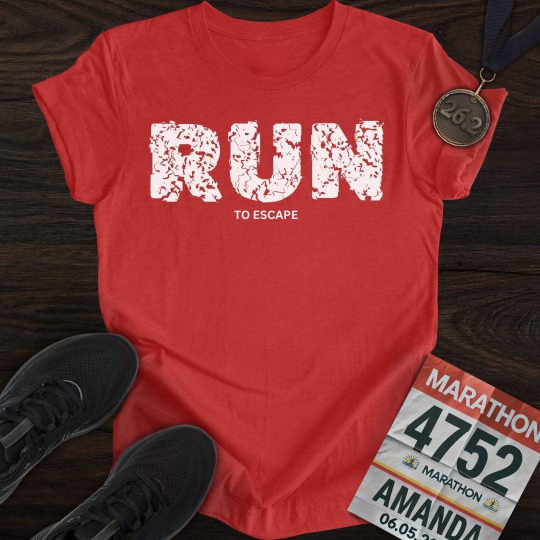 Printify T-Shirt Heather Red / S Run To Escape