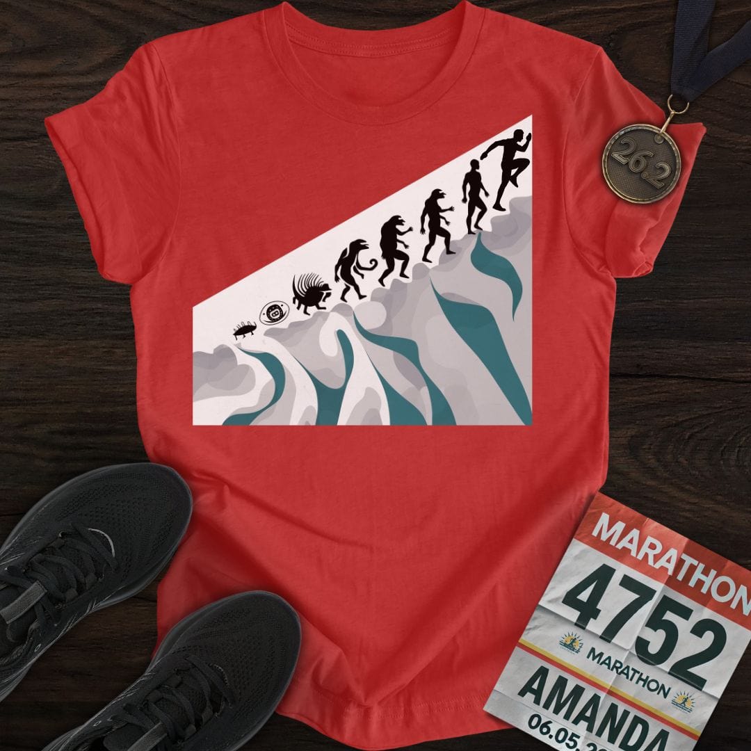 Printify T-Shirt Heather Red / S Runner Evolution Two T-Shirt