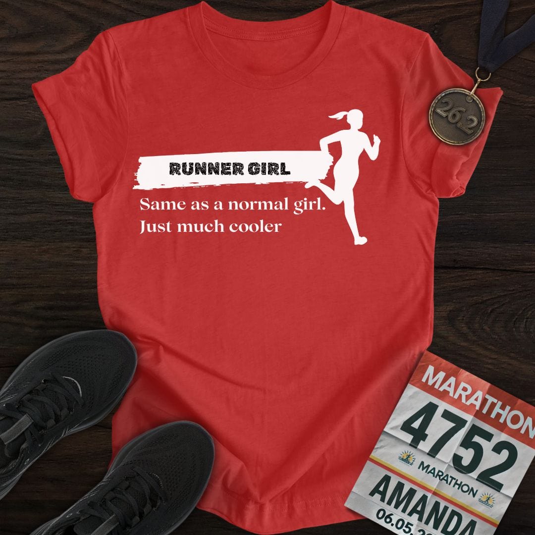 Printify T-Shirt Heather Red / S Runner Girl T-Shirt