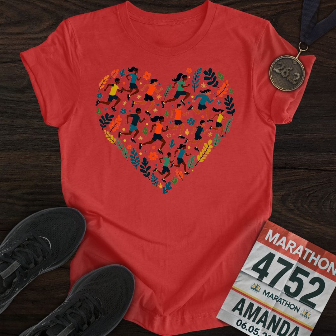 Printify T-Shirt Heather Red / S Runner Love T-shirt