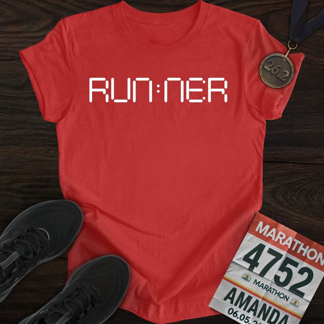 Printify T-Shirt Heather Red / S Runner O'Clock T-shirt