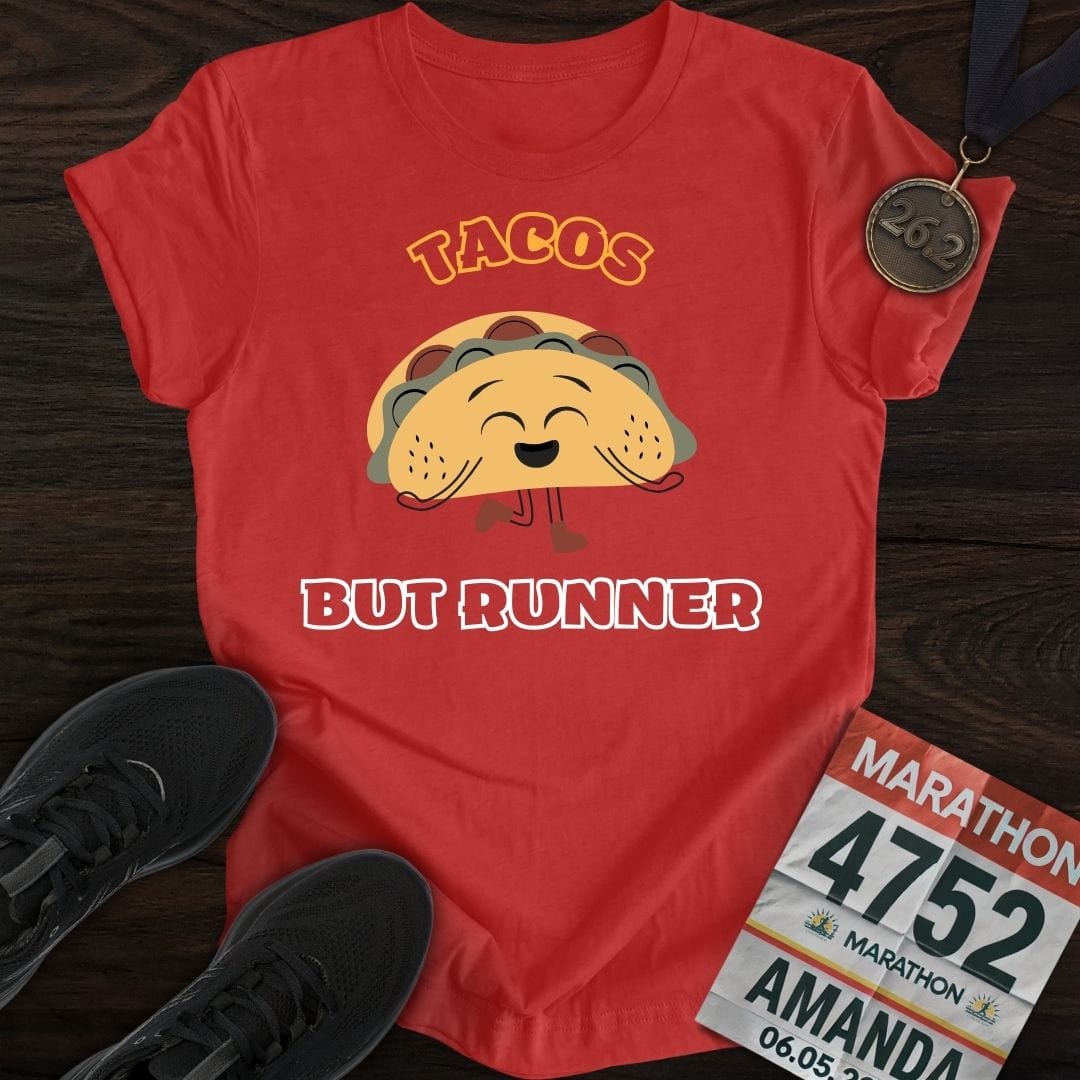 Printify T-Shirt Heather Red / S Runner Tacos T-Shirt