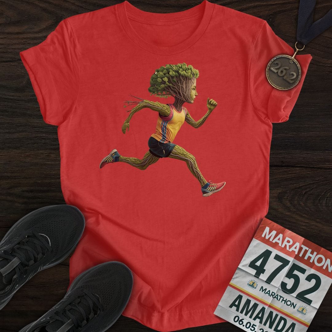 Printify T-Shirt Heather Red / S Runner Tree T-Shirt