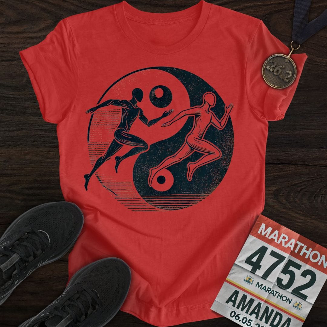Printify T-Shirt Heather Red / S Runners Yin Yang T-shirt