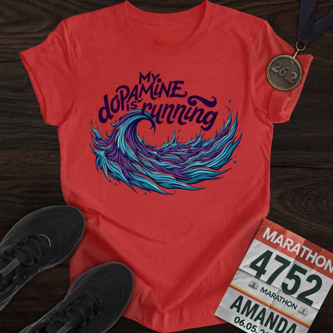 Printify T-Shirt Heather Red / S Running Dopamine T-shirt