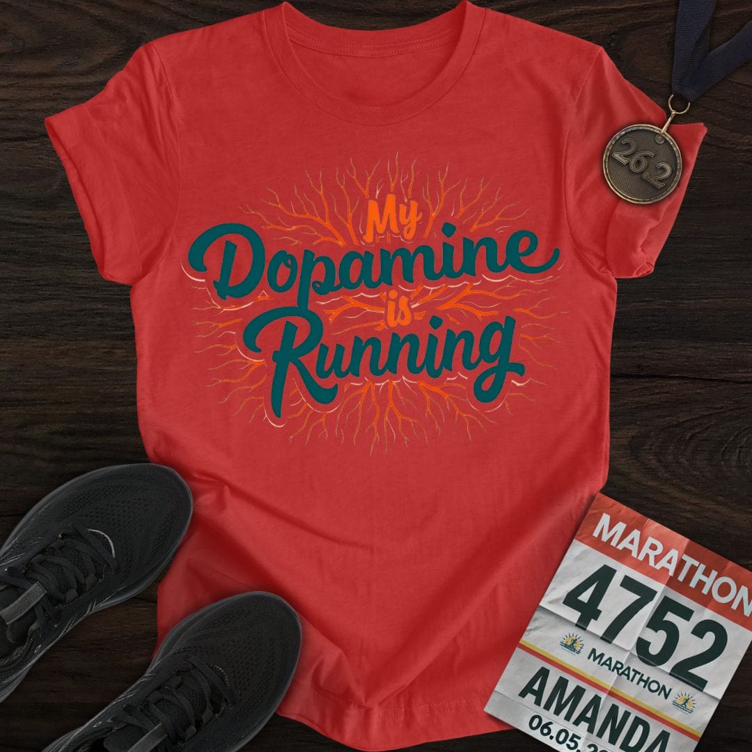 Printify T-Shirt Heather Red / S Running Dopamine T-shirt