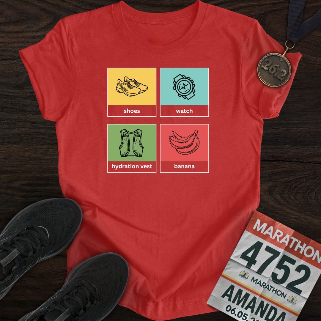 Printify T-Shirt Heather Red / S Running Tools T-Shirt