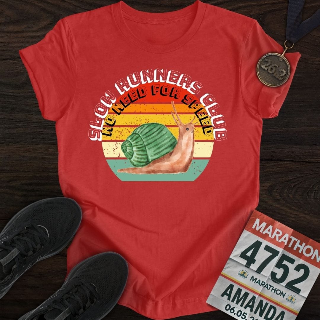 Printify T-Shirt Heather Red / S Slow Runners Club T-Shirt