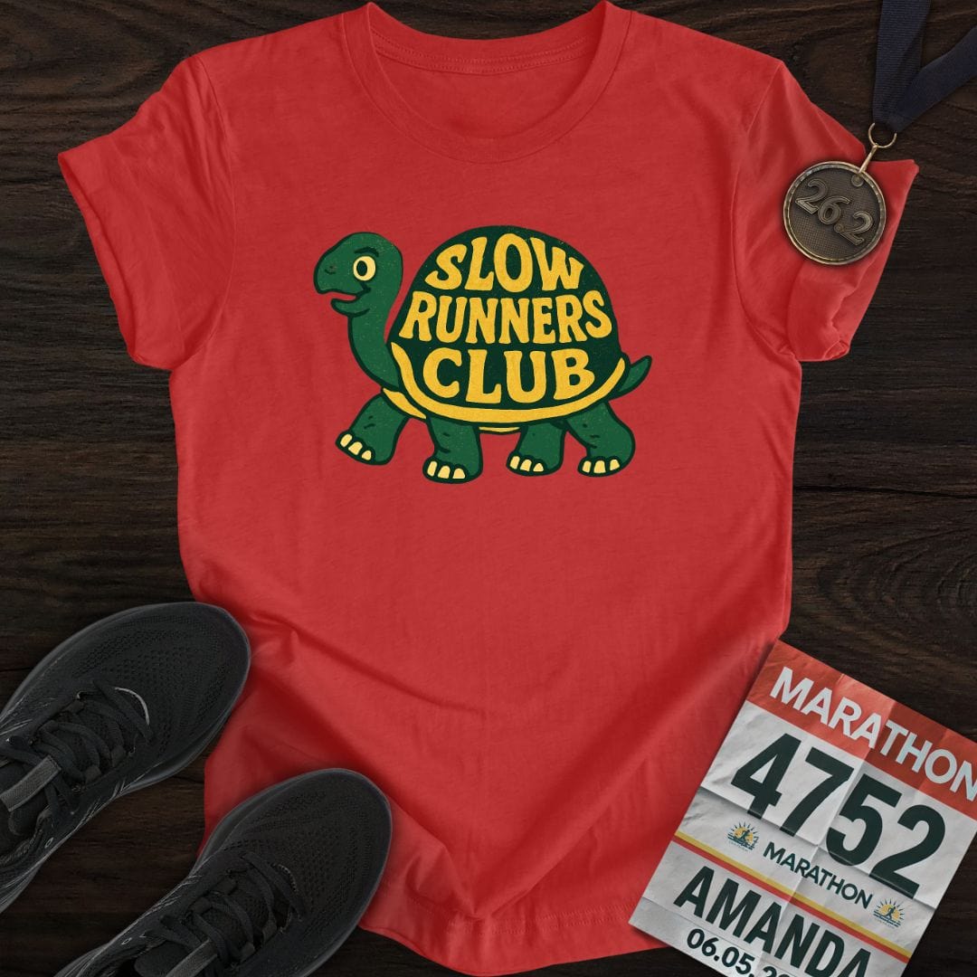 Printify T-Shirt Heather Red / S Slow Runners Club T-Shirt