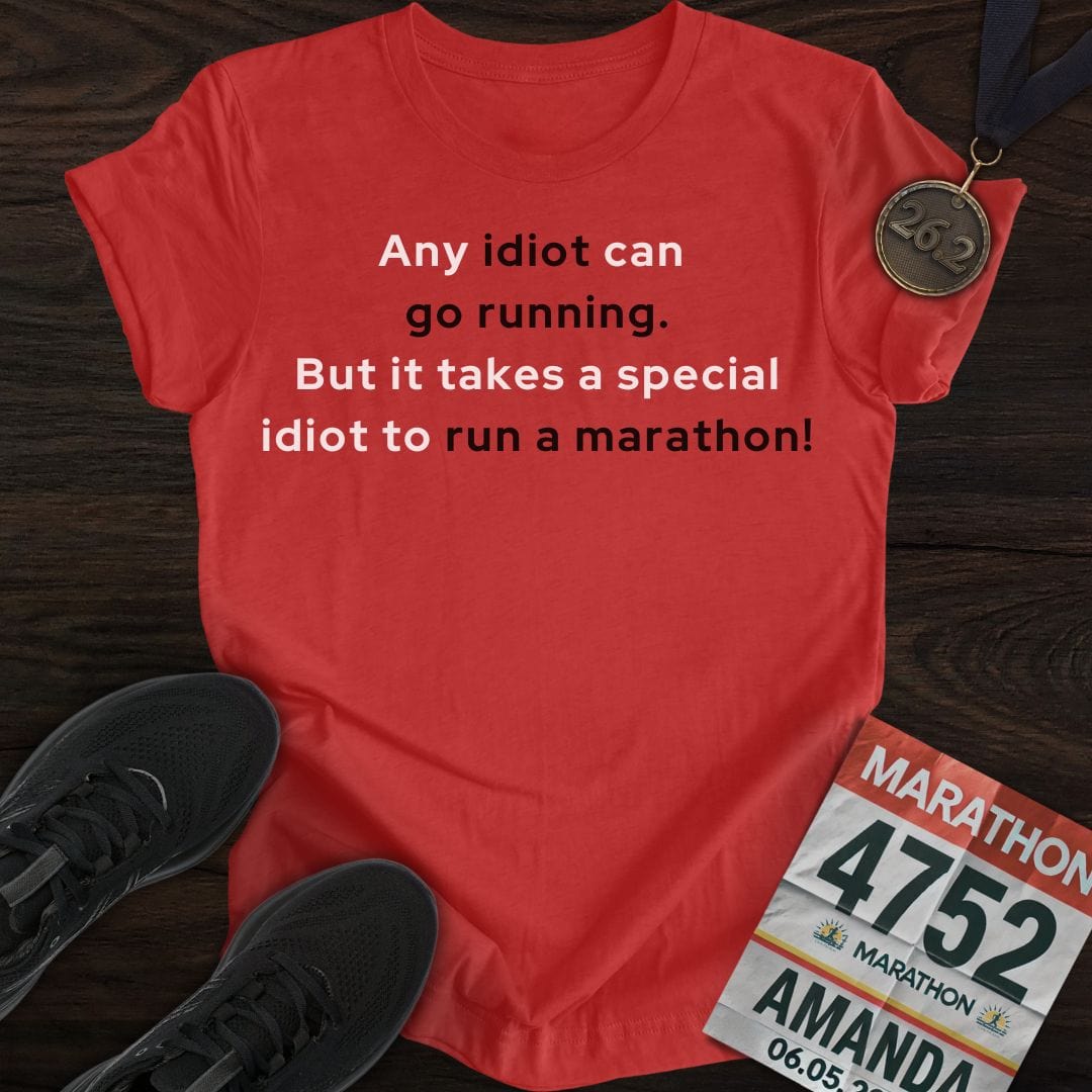 Printify T-Shirt Heather Red / S Special Idiot Runner T-Shirt