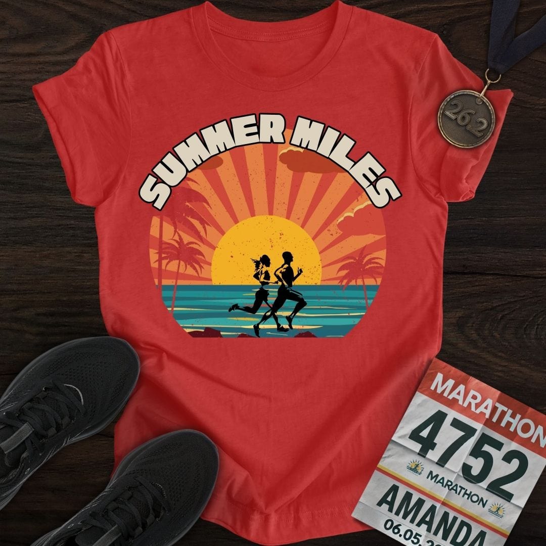 Printify T-Shirt Heather Red / S Summer Miles T-shirt