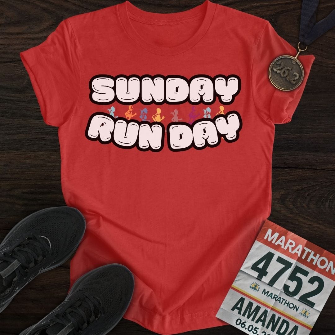 Printify T-Shirt Heather Red / S Sunday Runday T-Shirt