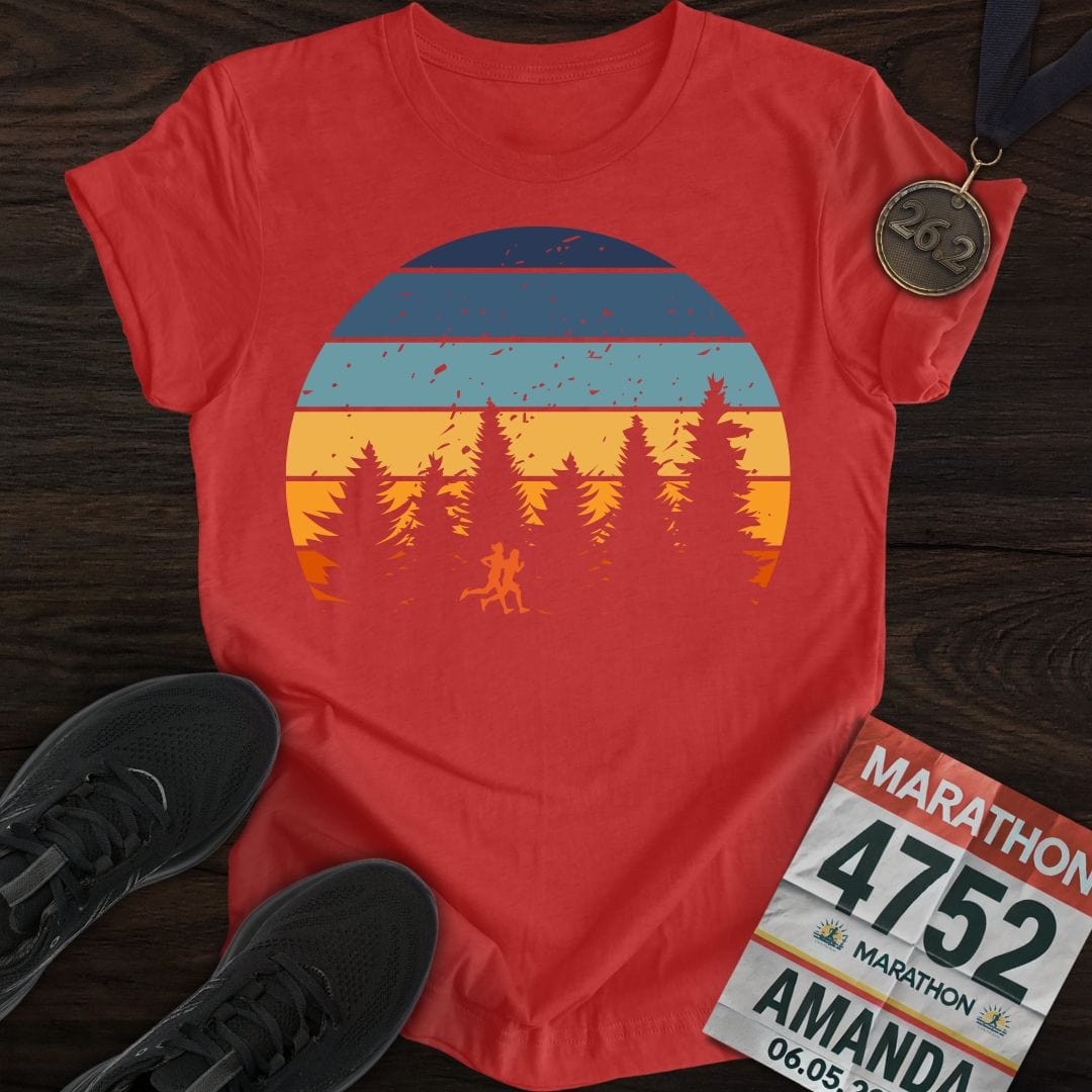 Printify T-Shirt Heather Red / S Sunset Runners T-shirt