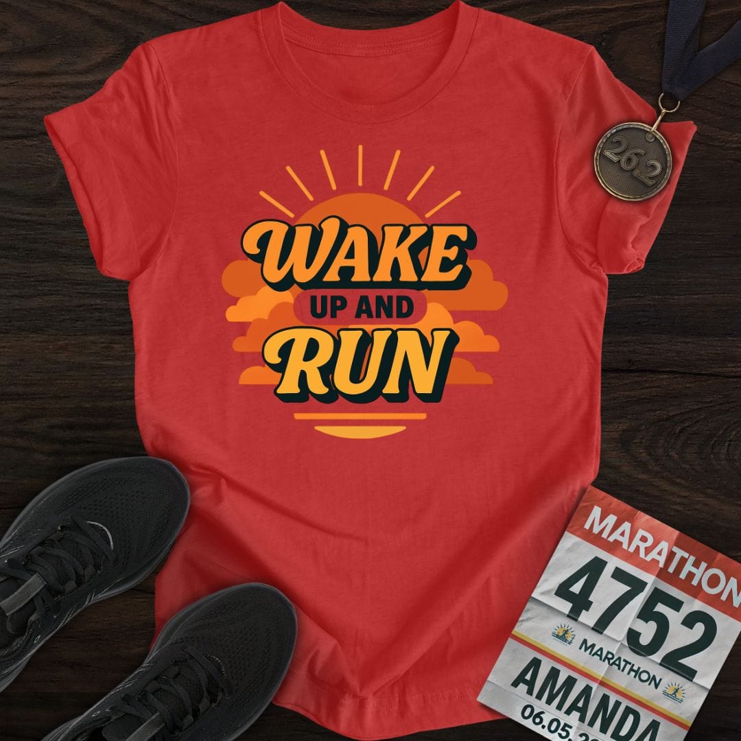 Printify T-Shirt Heather Red / S Sunshine and Run T-Shirt