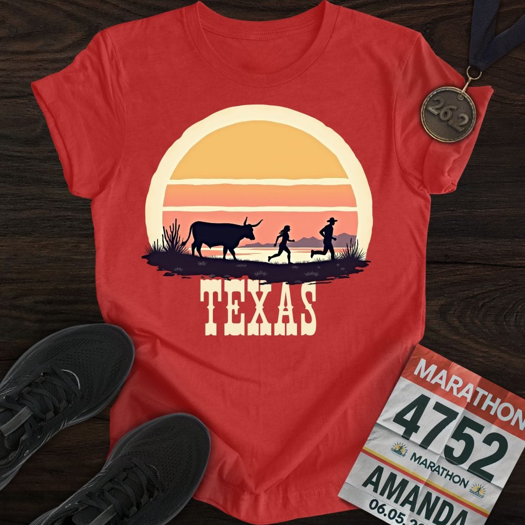 Printify T-Shirt Heather Red / S Texas Runner T-shirt
