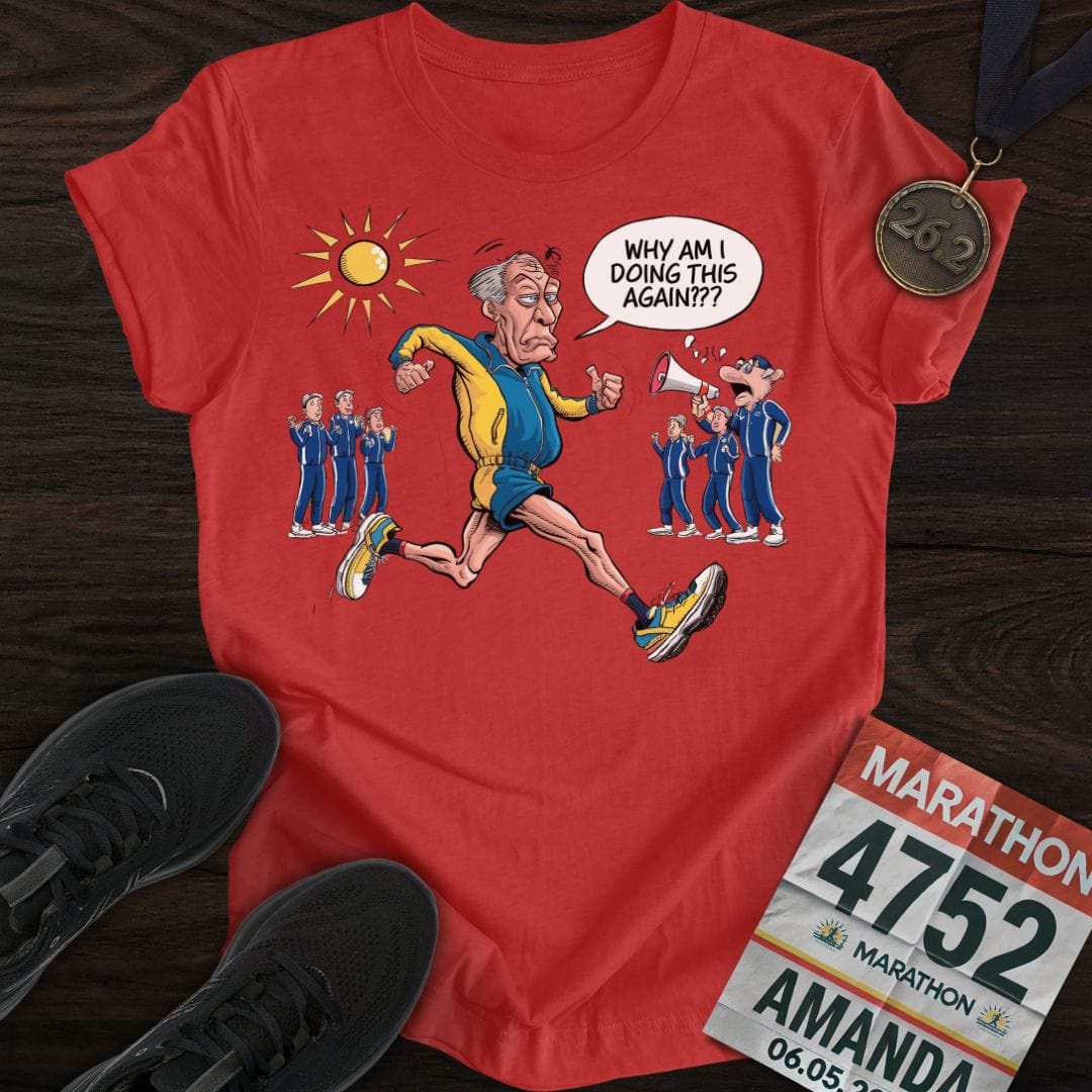 Printify T-Shirt Heather Red / S Why Am I Doing This Again T-Shirt