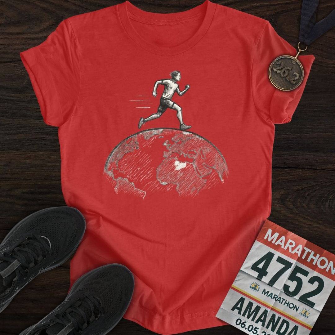 Printify T-Shirt Heather Red / S World Runner T-Shirt