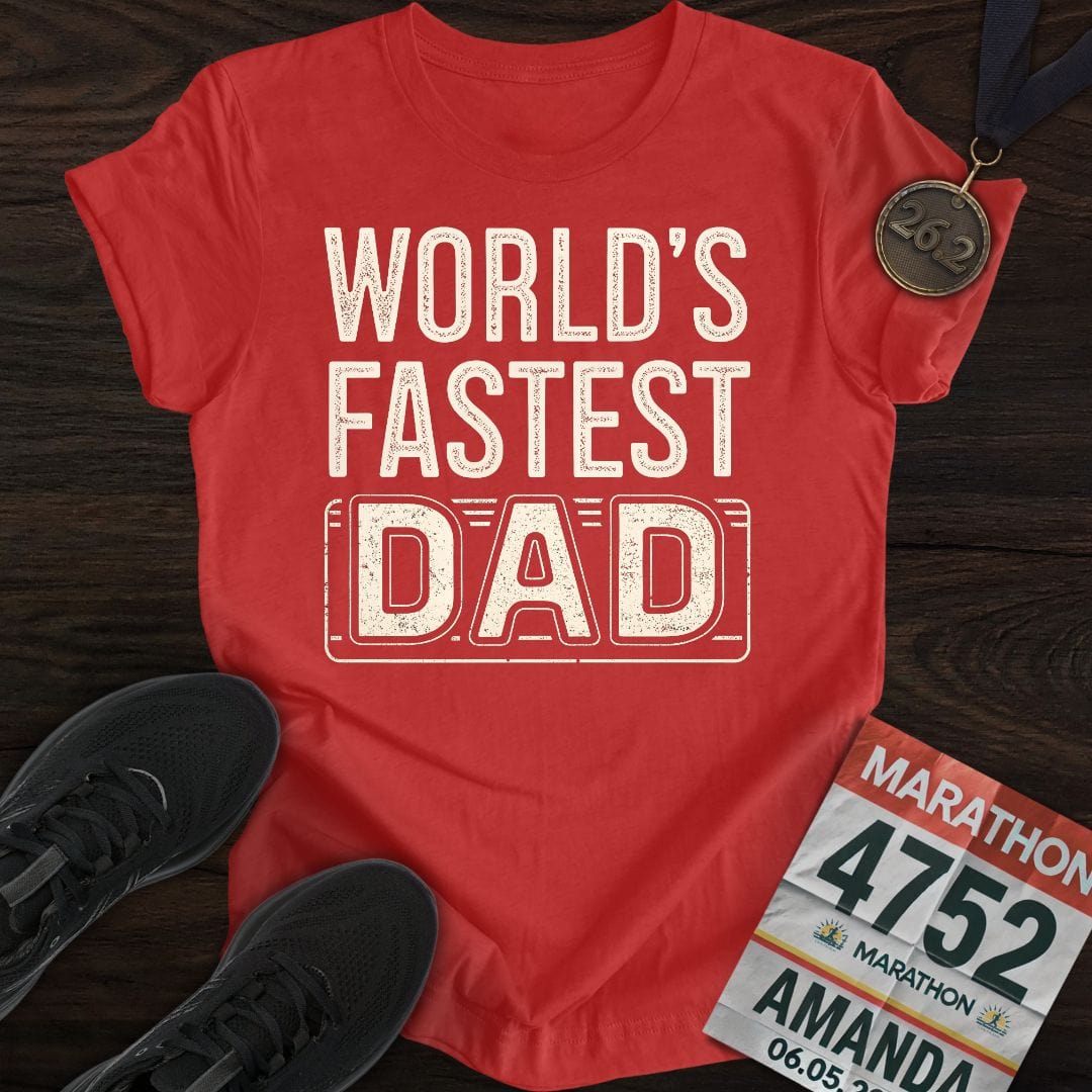 Printify T-Shirt Heather Red / S World's Fastest Dad -2- T-shirt