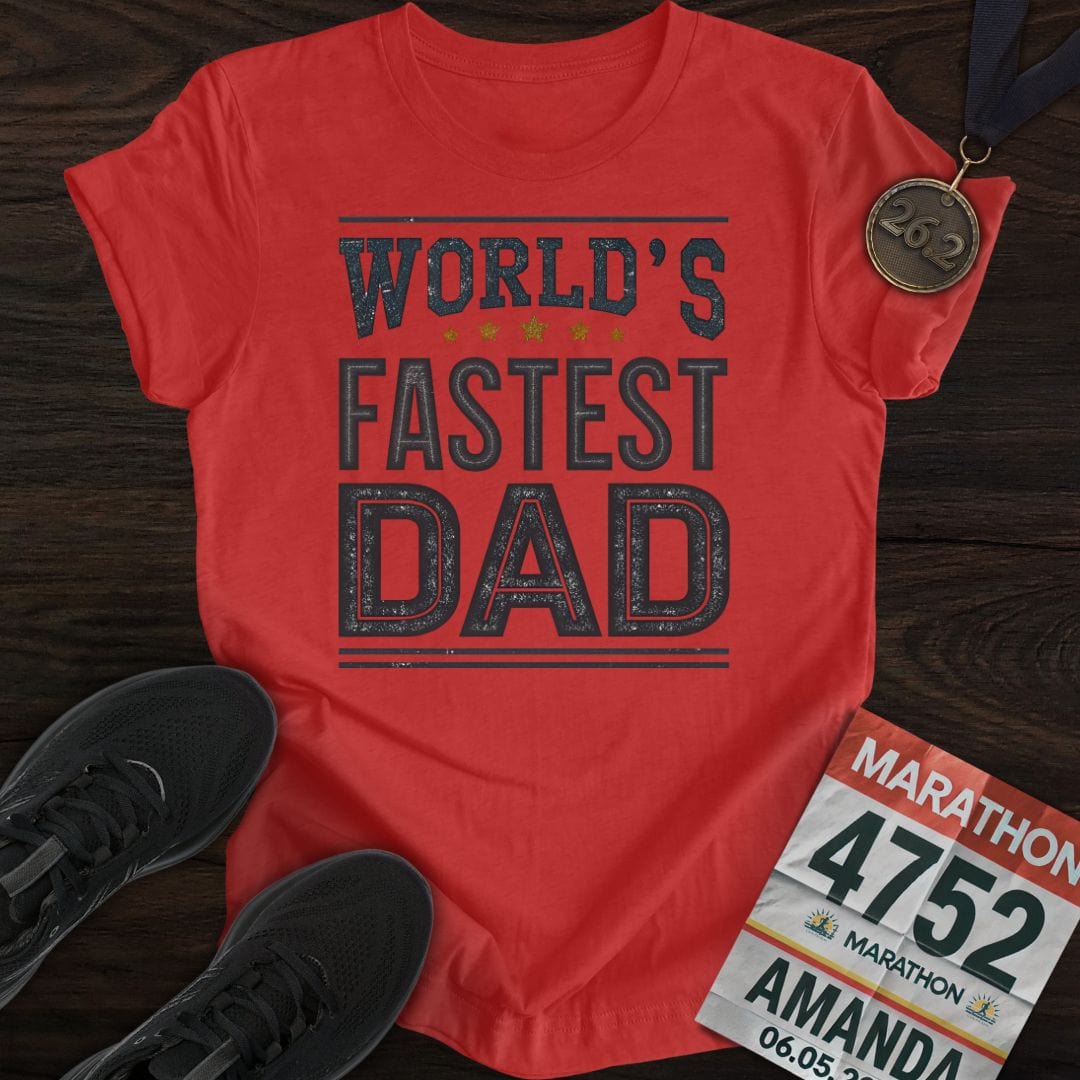Printify T-Shirt Heather Red / S World's Fastest Dad T-shirt