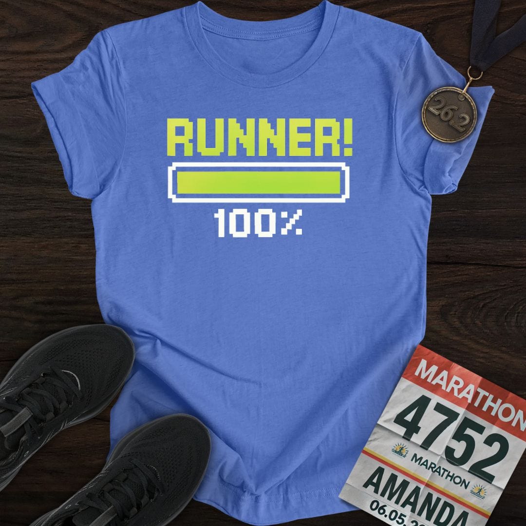 Printify T-Shirt Heather Royal / S 100% Runner -3- T-Shirt
