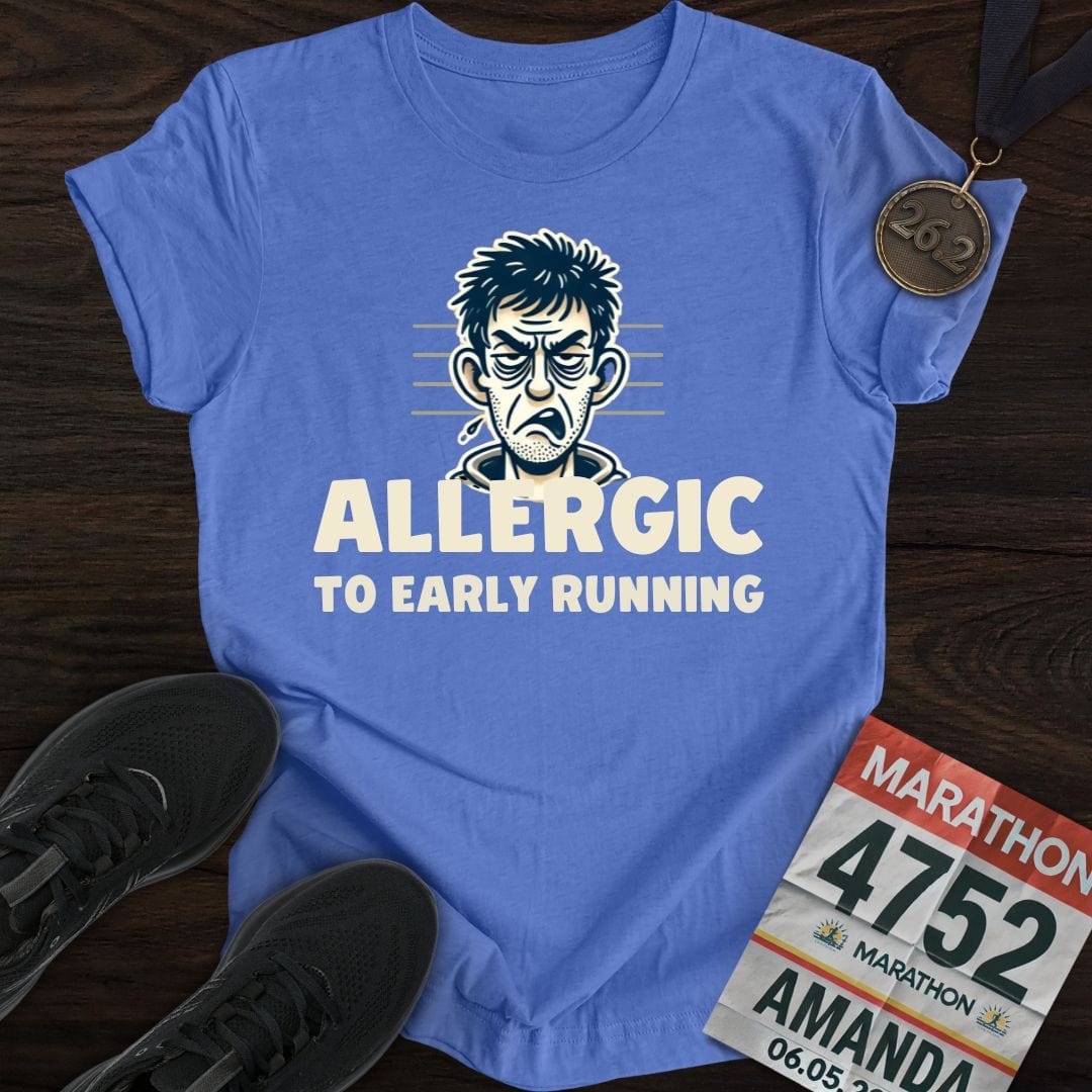 Printify T-Shirt Heather Royal / S Allergic to Running T-Shirt
