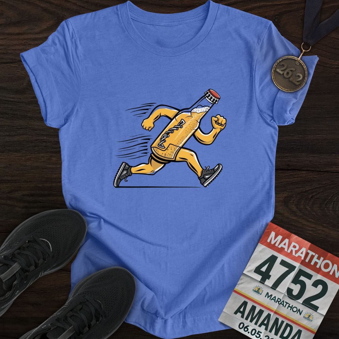 Printify T-Shirt Heather Royal / S Beer Bottle Runner T-Shirt