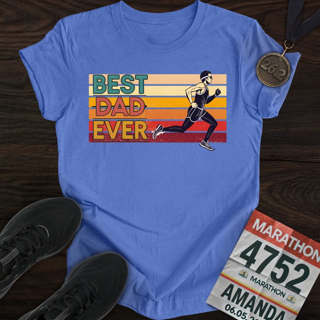 Printify T-Shirt Heather Royal / S Best Runner Dad Ever T-shirt