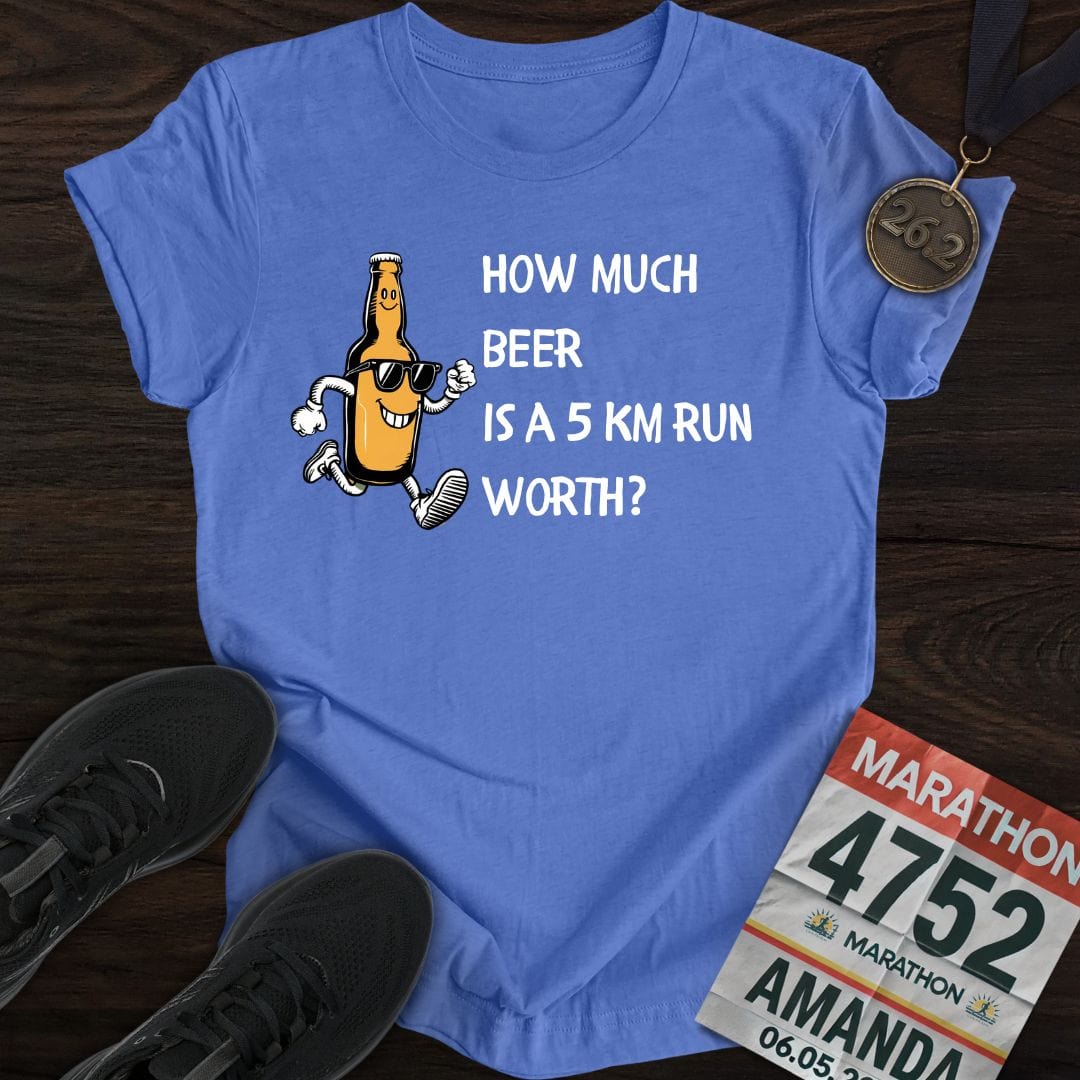 Printify T-Shirt Heather Royal / S Drink Beer Run 5KM T-Shirt