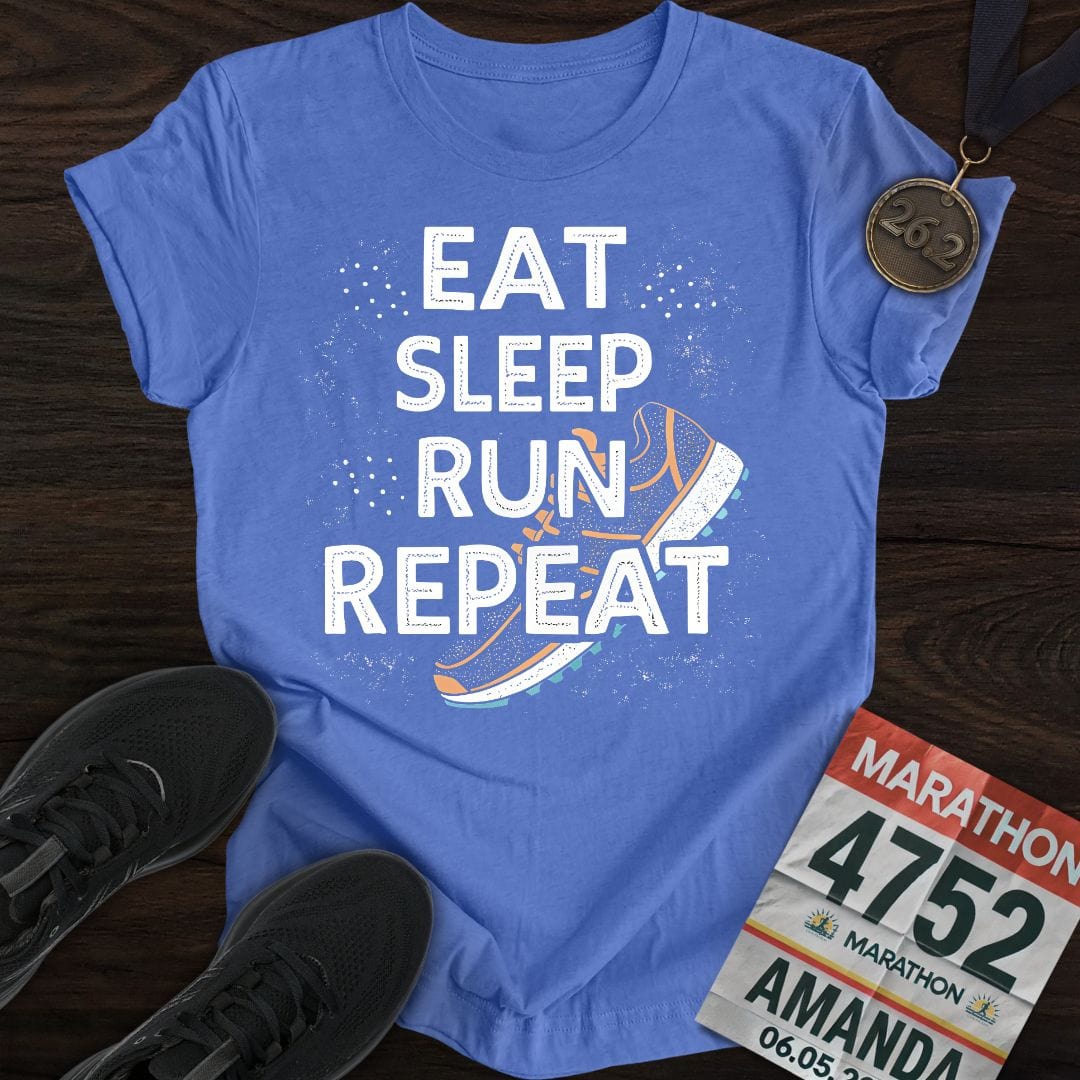 Printify T-Shirt Heather Royal / S Eat Sleep Run Repeat -3- T-shirt