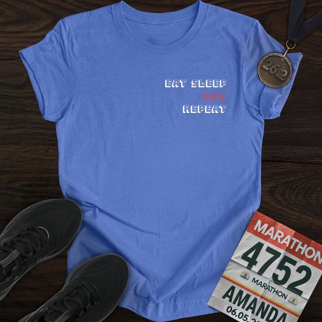 Printify T-Shirt Heather Royal / S Eat Sleep RUN Repeat T-Shirt