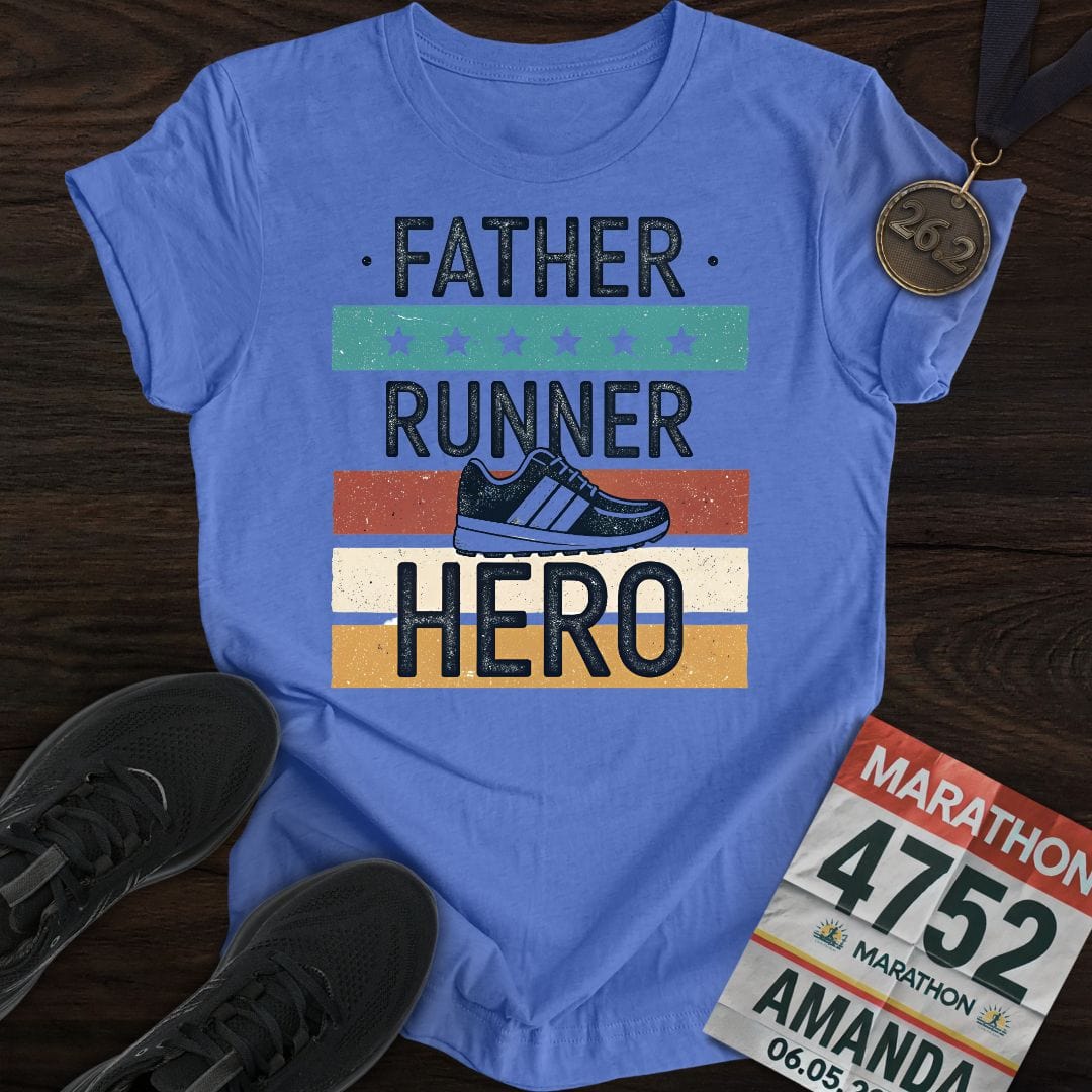 Printify T-Shirt Heather Royal / S Father Runner Hero T-shirt