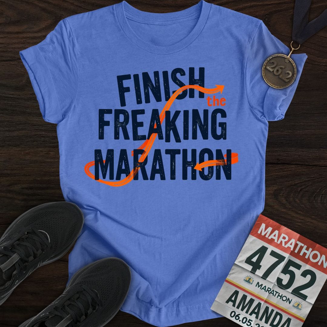 Printify T-Shirt Heather Royal / S Finish The Freaking Marathon T-shirt